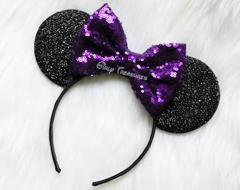 Purple Mouse Ears Headband. Maleficent Mouse Ears Headband. Girl Mouse Ears Headband. Women Disney Headband. One Size Fits Most.