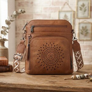 Women's PU Leather Crossbody Bag – Spacious Everyday Purse with Adjustable Strap