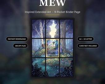 Rozszerzona grafika inspirowana Mew GG10 | 9-stronicowy segregator kieszonkowy | Wyświetlacz kart TCG | Wersja cyfrowa do pobrania