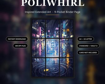 Poliwhirl 176/165 Scarlet & Violet 151 Inspired Extended Art | 9 stron segregatora kieszonkowego | Ekspozycja kart TCG | Wersja do druku cyfrowego