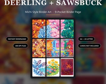 Deerling & Sawsbuck 165-166/162 – inspirowana grafiką Michi Binder | 9-kieszonkowy segregator | 2-kartowy ekspozytor TCG | Wersja cyfrowa do pobrania