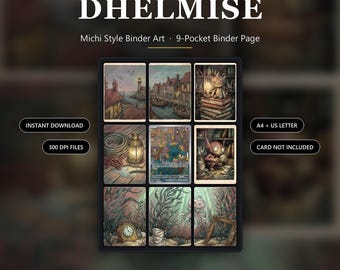 Dhelmise 091/084 Inspired Michi Binder Art | 9-kieszonkowy segregator | Stojak na karty TCG | Wersja do druku cyfrowego