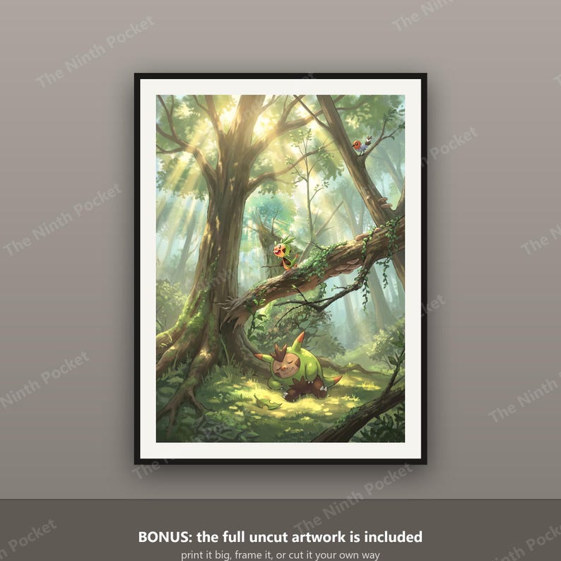 Chespin 087/086 Chaos Rising-inspirerad utökad konst | Pärm med 9 fickor | Forest TCG-kortdisplay | Utskrivbar digital nedladdning bild 7