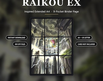 Raikou ex 108/076 Delta Reign Inspired Rozszerzona grafika | 9 stron segregatora kieszonkowego | Ekspozycja kart TCG | Wersja do druku cyfrowego