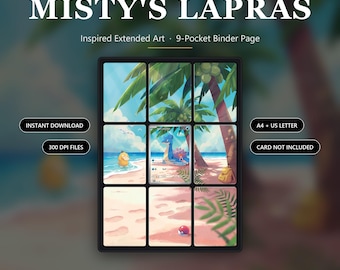 Misty's Lapras 194/182 Inspired Extended Art | 9 stron segregatora kieszonkowego | Wyświetlacz kart TCG | Wersja cyfrowa do pobrania