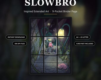 Rozszerzony segregator artystyczny Slowbro | 9-kieszonkowy ekspozytor kart TCG (do pobrania w wersji cyfrowej)