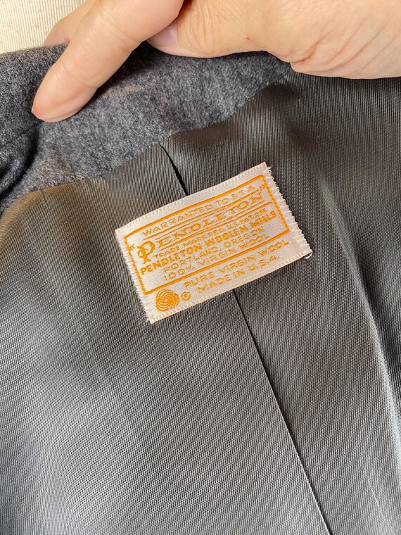 Vintage Pendleton Gray Fully Lined Pleated Wool S… - image 13