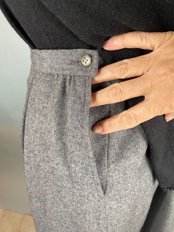 Vintage Pendleton Gray Fully Lined Pleated Wool S… - image 10