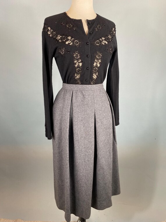 Vintage Pendleton Gray Fully Lined Pleated Wool S… - image 1