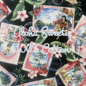 New Fabrics Added! 1950&#39;s Glamour Hawaiian Print Full Circle Swing Wrap Skirt with Darling Bow By Lorelei&#39;s