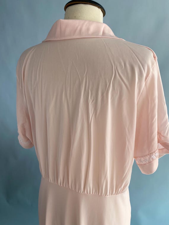 Volup Soft Pink Vintage Silky Button Front Nightg… - image 5