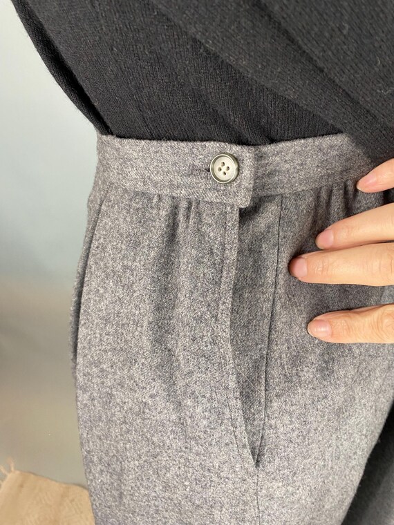 Vintage Pendleton Gray Fully Lined Pleated Wool S… - image 9