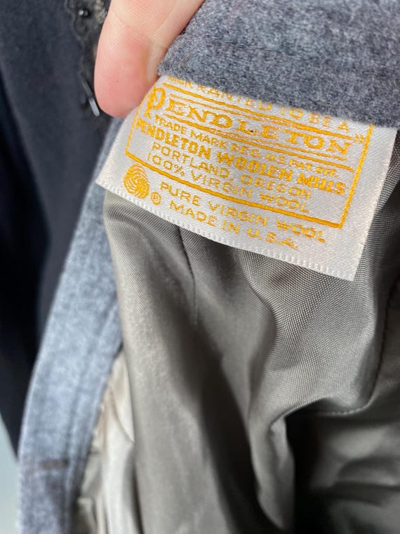 Vintage Pendleton Gray Fully Lined Pleated Wool S… - image 5