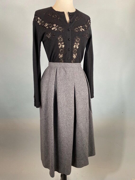 Vintage Pendleton Gray Fully Lined Pleated Wool S… - image 2