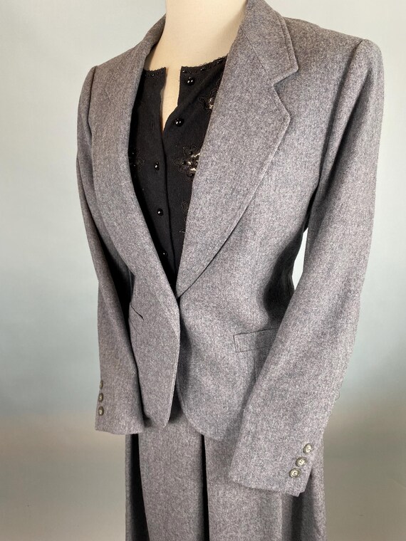 Vintage Pendleton Gray Fully Lined Pleated Wool S… - image 7