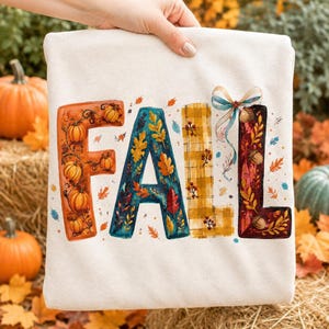 Fall Sublimation PNG, Pumpkin Leaf Artwork for T-Shirts and Crafts
