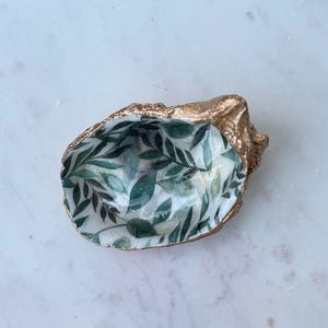 Luxury Decoupage Shell, Handcrafted, Unique Gift for Her, Jewelry Dish, Home Decor