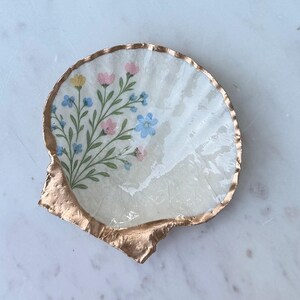 Luxury Decoupage Shell, Handcrafted, Unique Gift for Her, Jewelry Dish, Home Decor