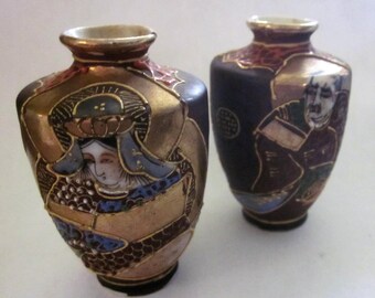 Glass Look Asian Japanese Lamp /& Vase French Feves Porcelain Dollhouse Miniature