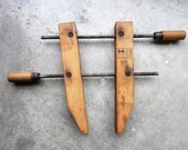 Vintage Hempe HMC Wood Vise, 14 inch Wood Clamp, Vintage Tools, Wooden Vice, Carpenter 39 s Prop, Man Cave Decor
