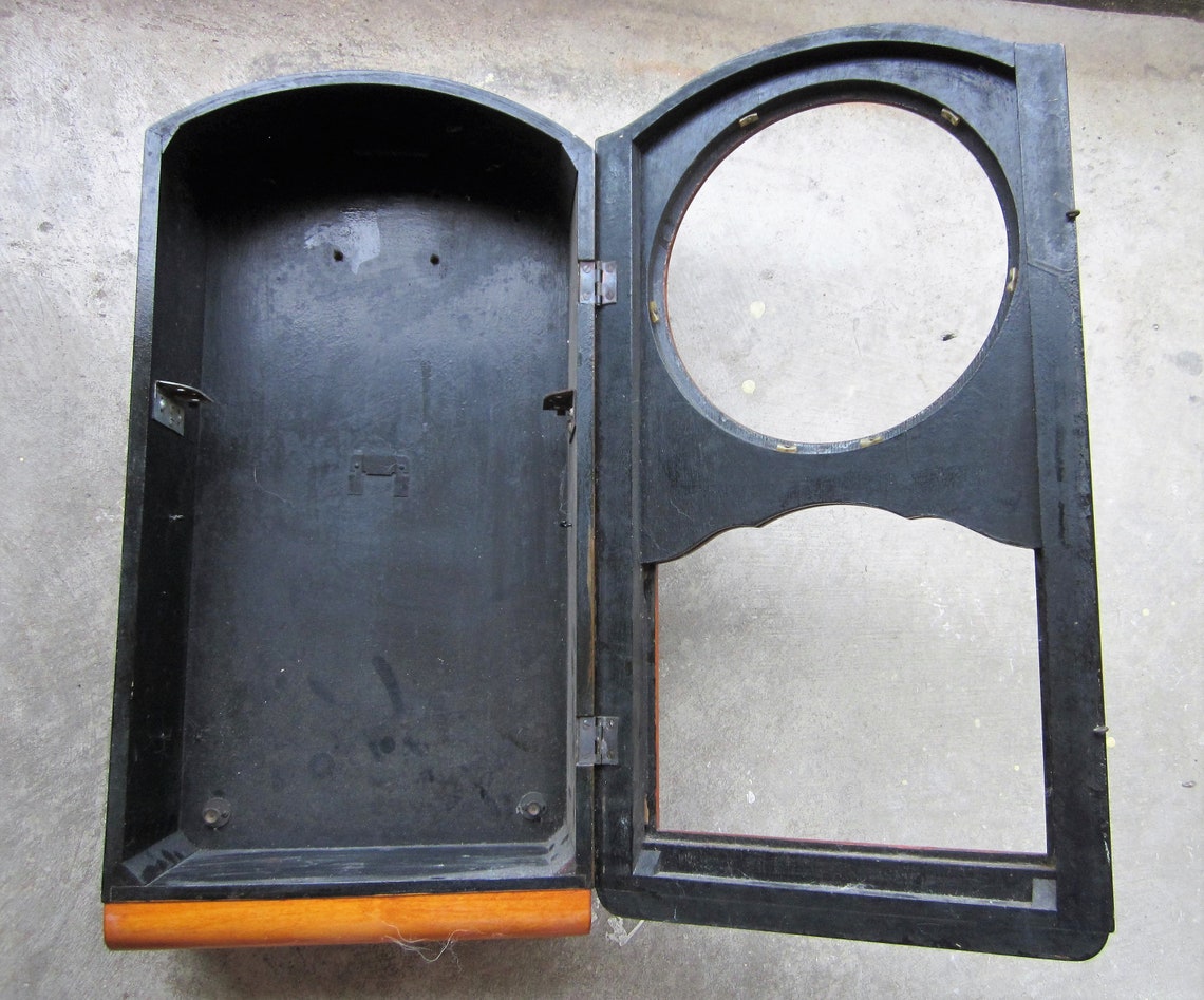 Antique Empty Wooden Clock Case Made In Germany Hanging Etsy