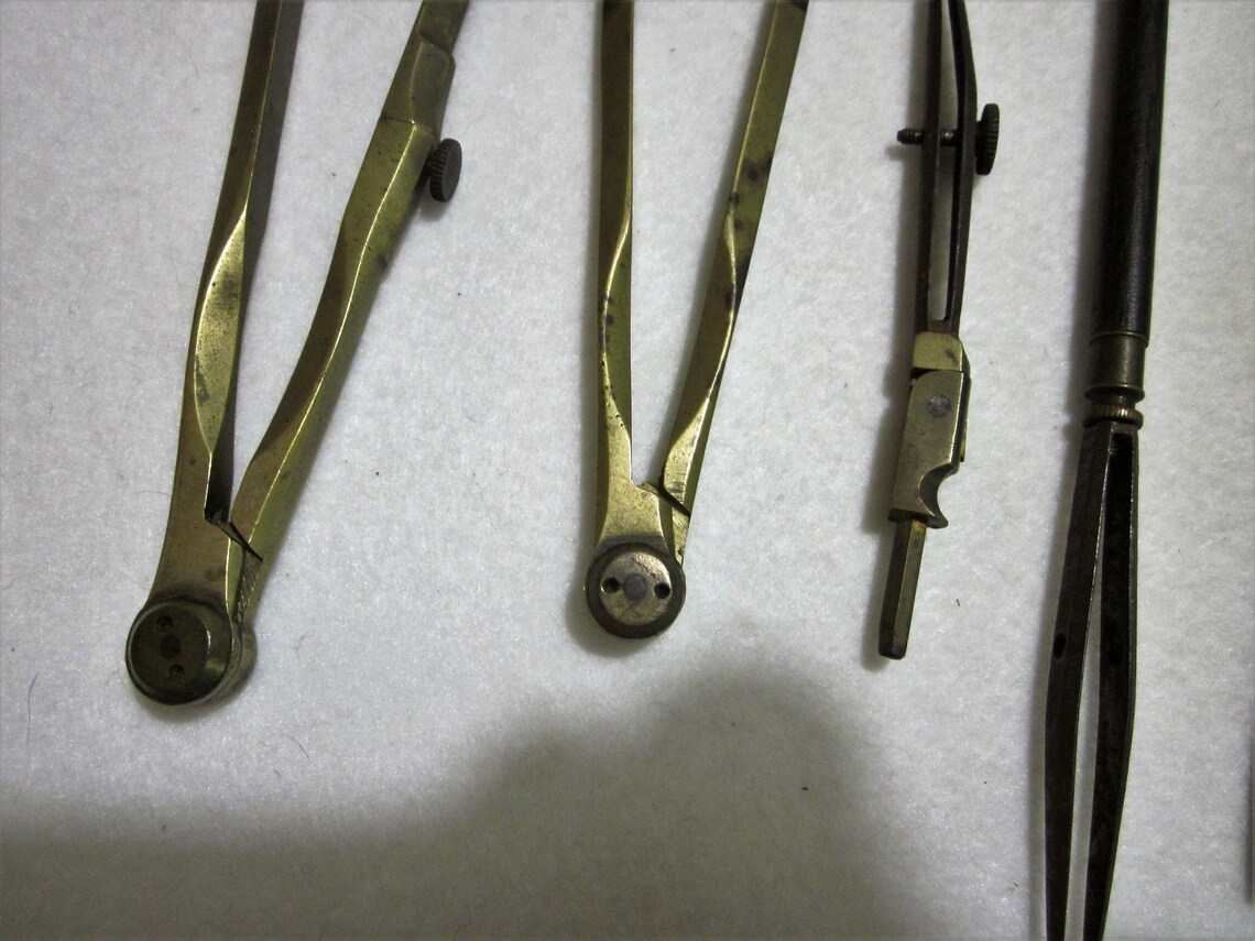 Antique Drafting Set Brass Drafting Set Boxed Drafting | Etsy