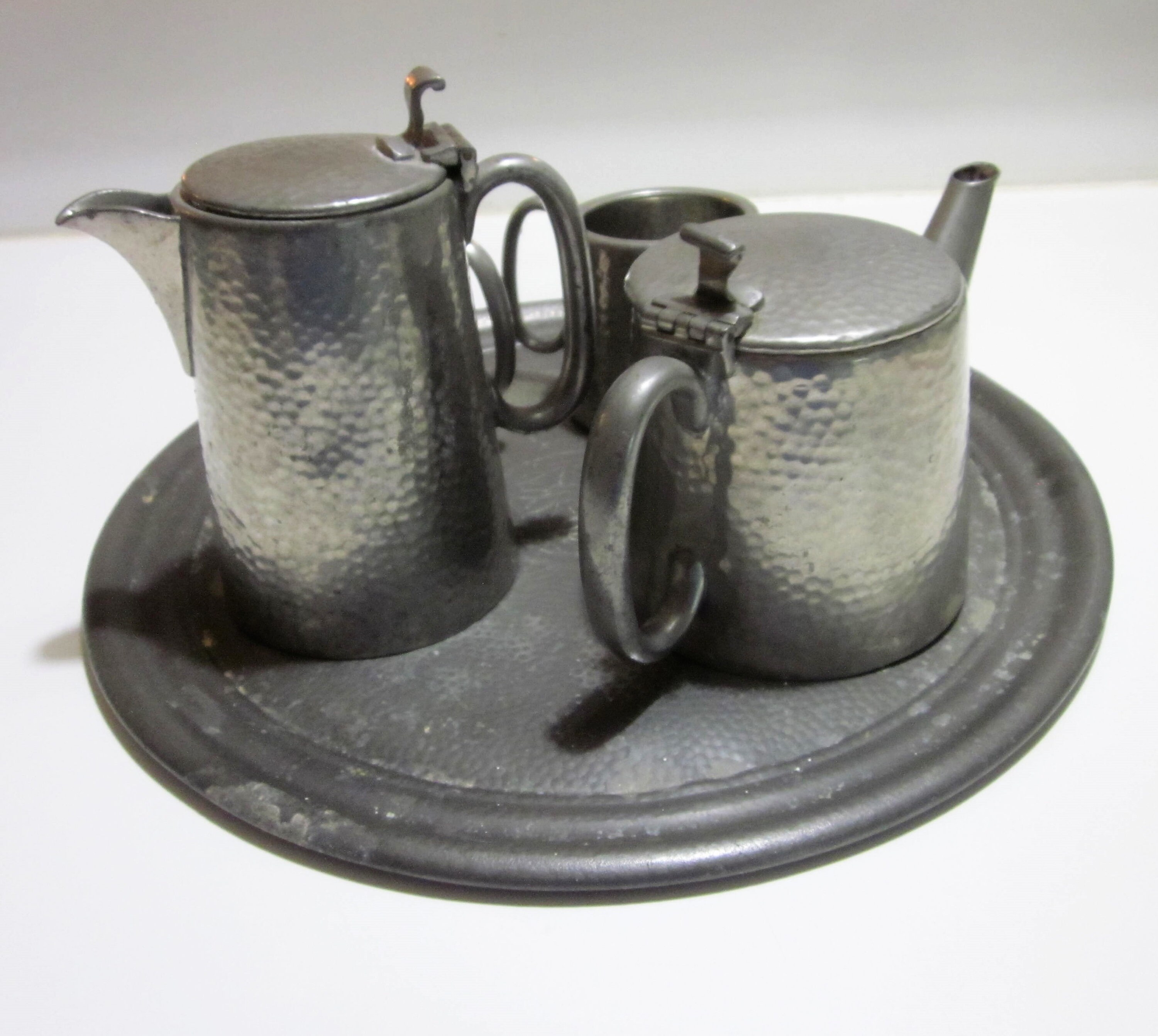 Pewter Tea Set English Pewter Roundhead Pewter Art Deco Etsy