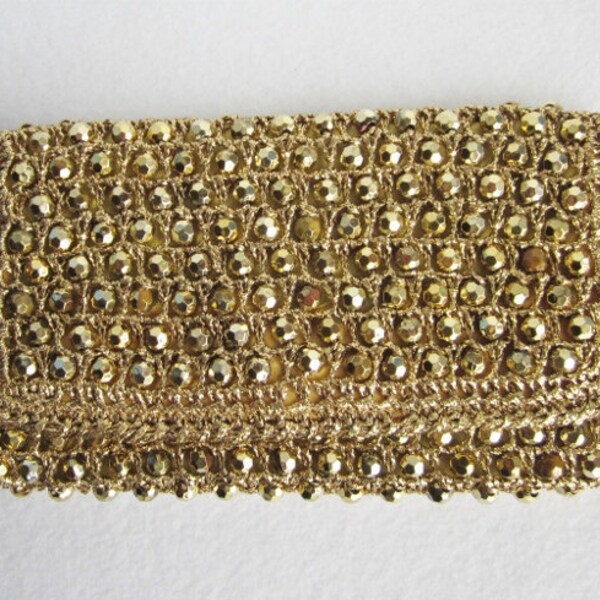 Vintage Gold Beaded Evening Bag Envelope Clutch