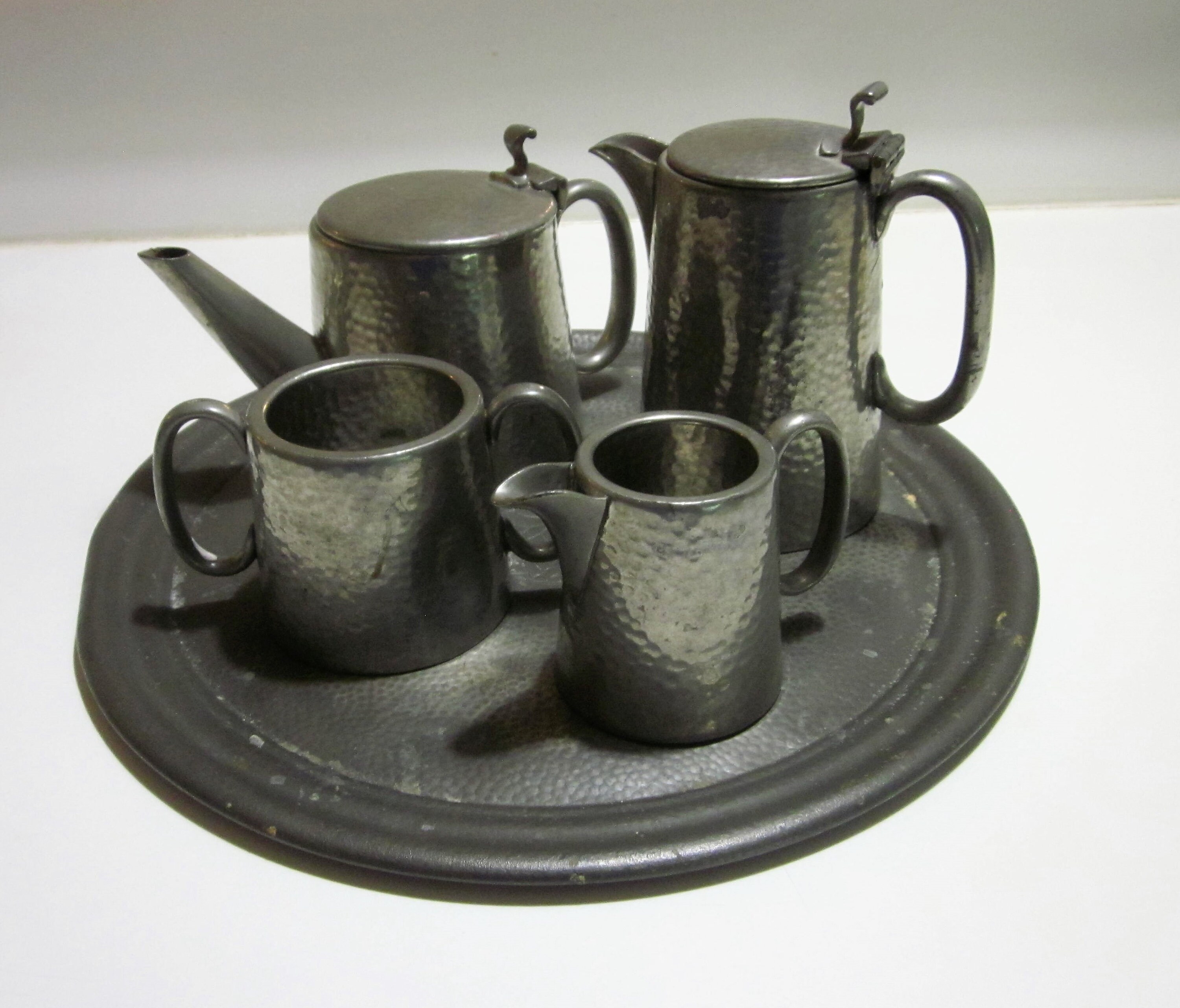 Pewter Tea Set English Pewter Roundhead Pewter Art Deco Etsy