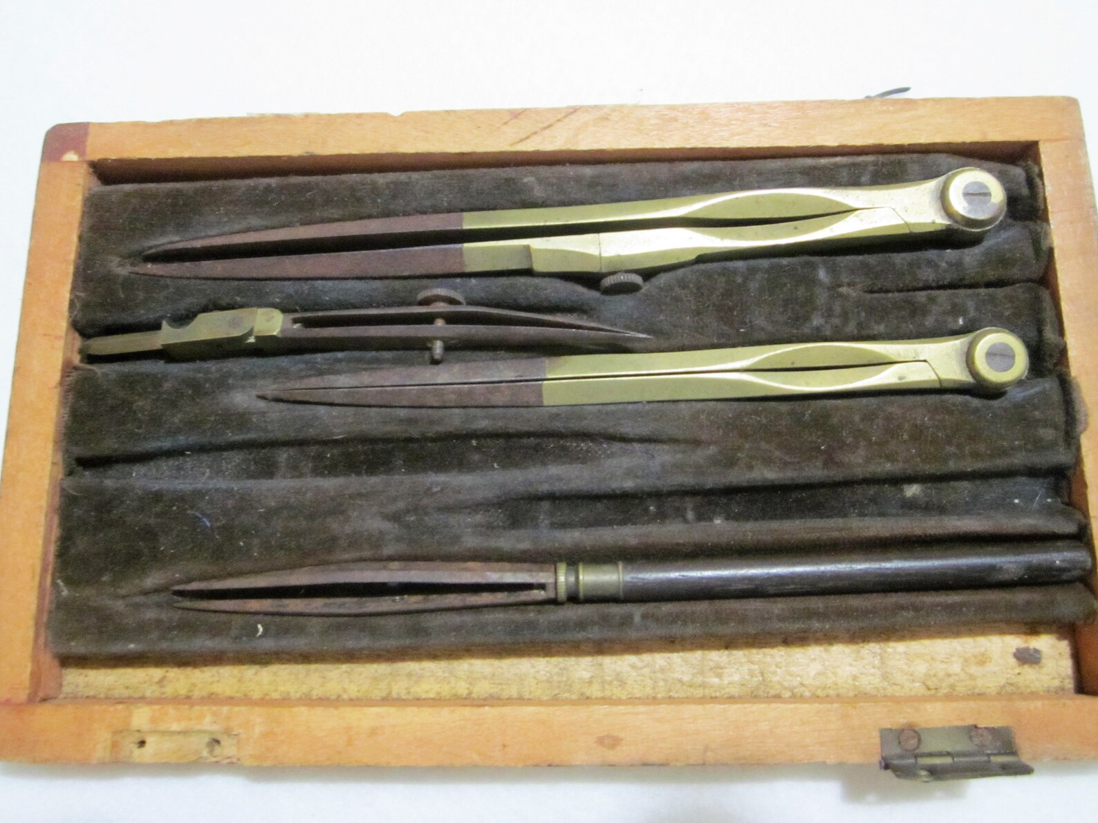 Antique Drafting Set Brass Drafting Set Boxed Drafting Etsy