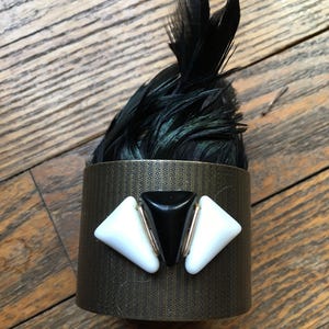 Black, White, Brass, Feather Arm Armor