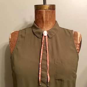 Vintage Cameo Bolo with Polka Dot Tie