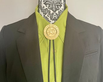 Large Gold Horoscope Bolo with Black Tie