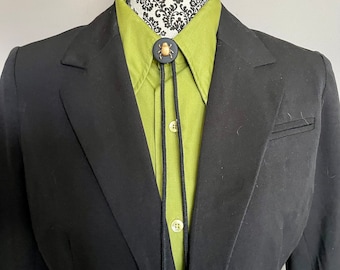 Gold Bug Bolo with Black Tie