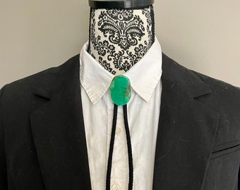 Light Green Marblized Glass Bolo with Black Tie
