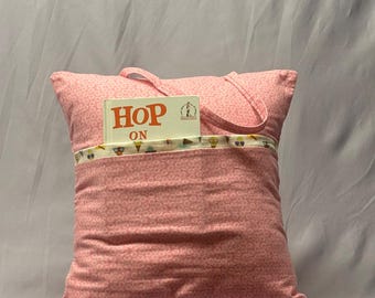 Book Pillow - Small Pink Flower print