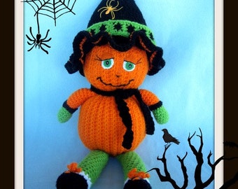 Crochet Pattern, Pumpkin doll-Jack-O-Leen