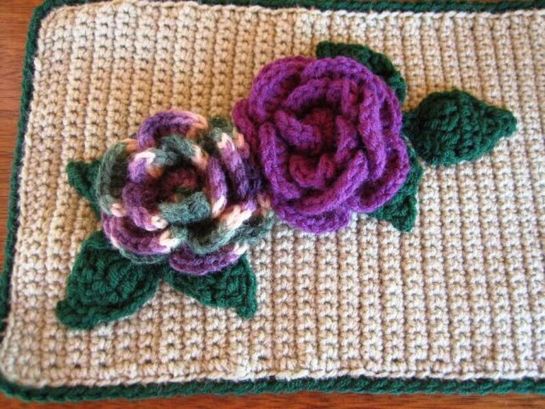 Rose Table Runner Crochet Pattern Etsy