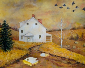 Ramsey Road is a Print of Original Watercolor in Beautiful Brandywine Valley in Chadds Ford PA by the Brandywine River