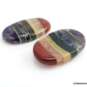 7 Chakra Worry Stone, Palm Stone or Metaphysical Thumb Stone