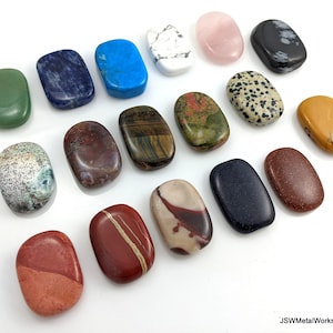 Natural Gemstone Worry Stone, Hand Carved Anxiety Crystal Palm Stone, Metaphysical Thumb Stone