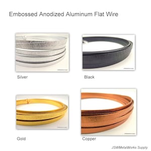 Flat Embossed Anodized Aluminum Wire, Flat Wire, 5 x 1 mm, 18 foot coil, Colored Textured Wire, Wire Wrapping DIY, PICK your COLOR