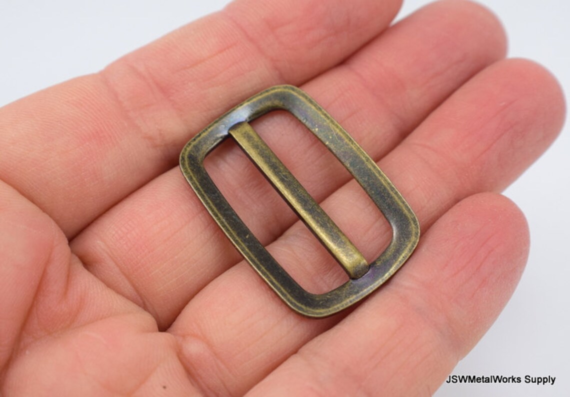 Antiqued Brass Double Loop Slider Antiqued Brass Belt Buckle Etsy