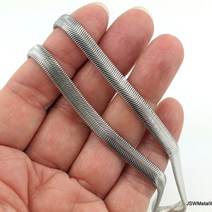 6.3mm Stainless Steel Flat Snake Chain Necklace for Jewelry Making, 18 Inch Finished Ready to Wear Chain
