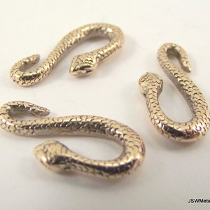 Bronze Snake S Hook Connector Clasp, Bronze Reptile Snake Connector Clasp, Bronze Necklace Bracelet Closure Connector Component