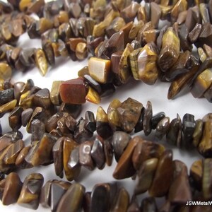 8mm 9mm Tiger Eye Chip Beads, 8 mm 9 mm Brown Chip Beads, 36 Inch Long Whole Strand image 2