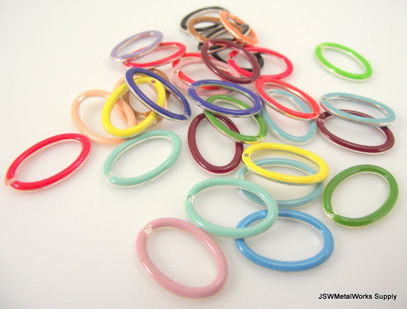 18mm X 12mm Multi Colored Epoxy and Silver Plated Brass Drops Etsy