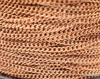3 feet 2mm Copper Cable Chain, Raw Copper Unfinished Cable Chain by the foot