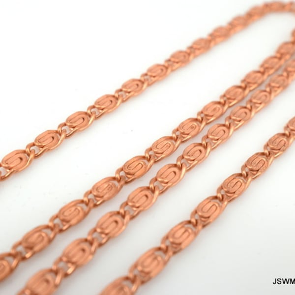 24 Inch Copper Scroll Finished Unisex Chain, Ready to Wear Copper Necklace, Copper Swirl Chain, PRICE DROP: review note on defective clasps