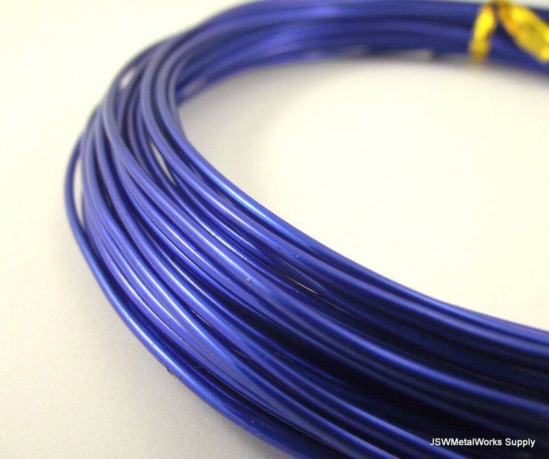 Wire Wrapping DIY 14 gauge Blue Colored Round Aluminum Wire 45 foot coil Blue Anodized Aluminum Wire